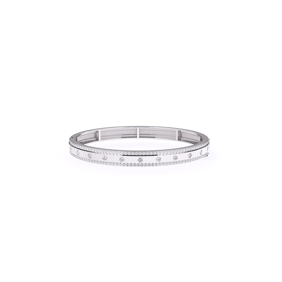 14K Rose Gold Classic Diamond Bangle Bracelet